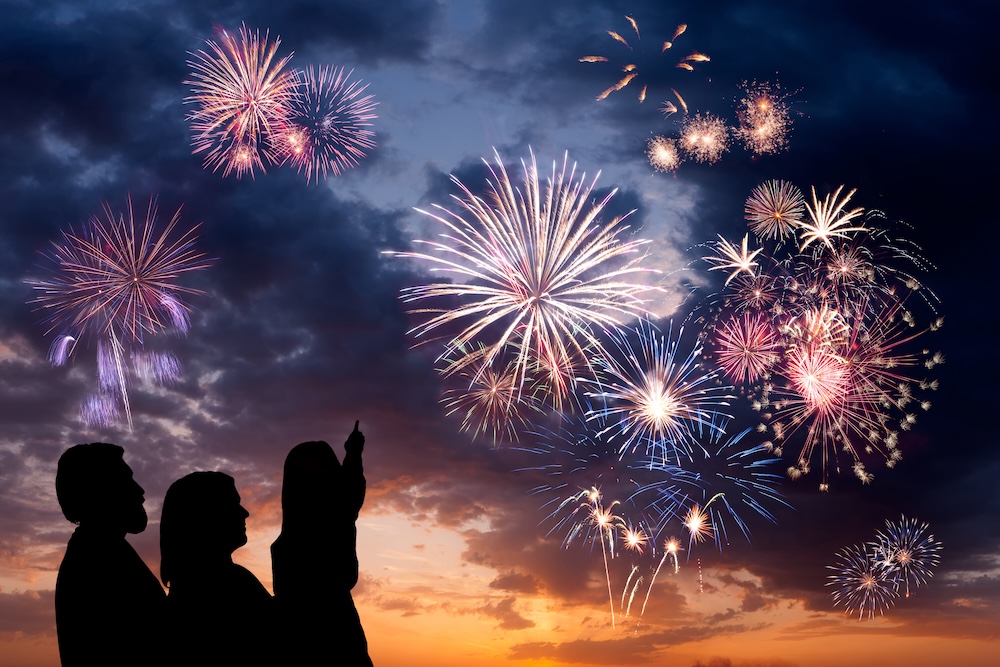 Family fireworks viewing