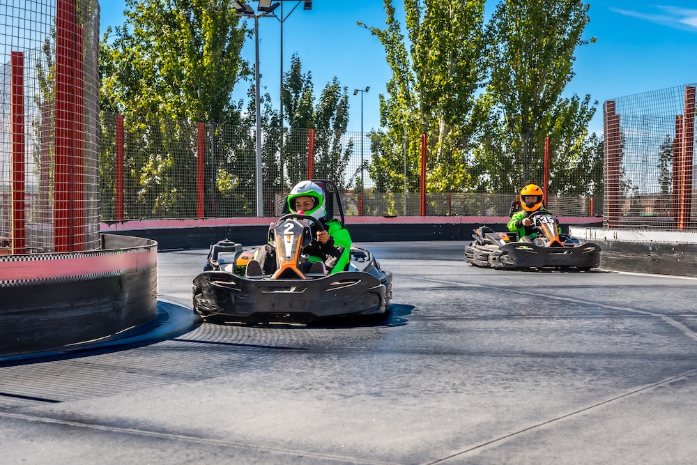 kids on go kart track