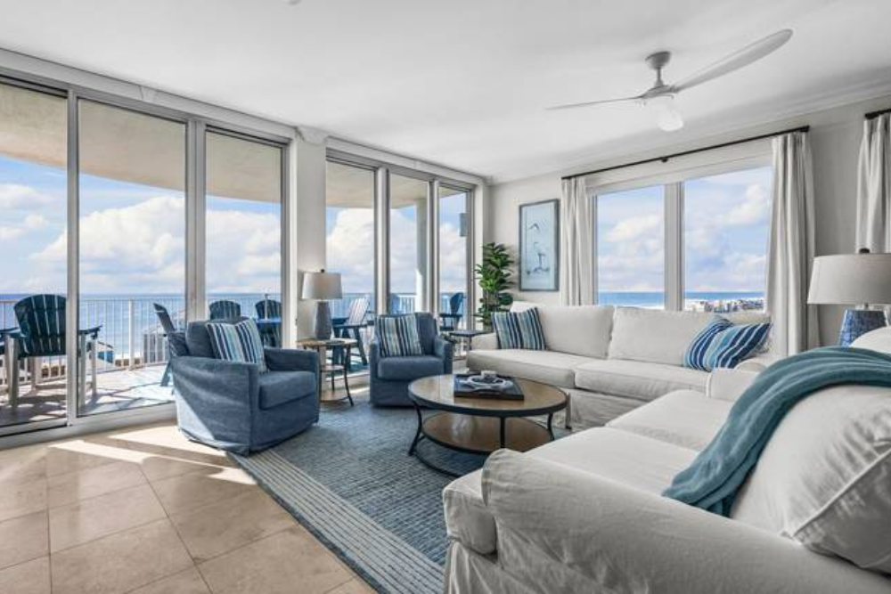 gulf shores alabama vacation rental interior overlooking gulf